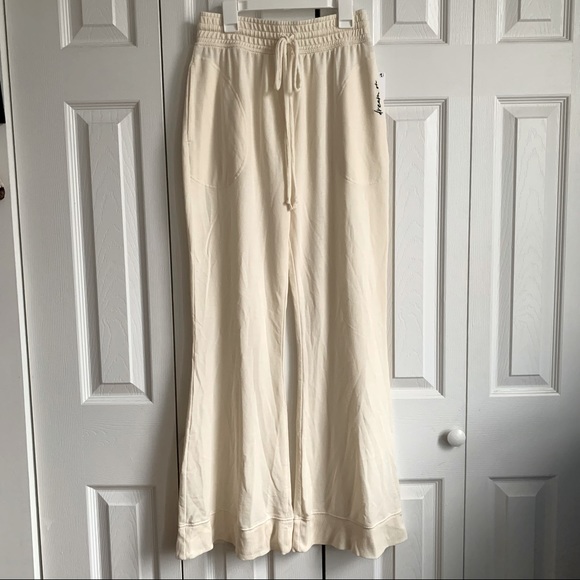 Free People Cozy Cool Lounge Wide Leg Pants Ivory - Picture 10 of 14